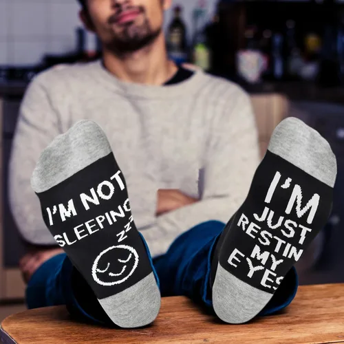 Miniatura 2 de Dealswin Regalos de cumpleaños para papá, Día del Padre, regalo para hombres, marido, abuelo, I'm Not Sleeping I'm Just Resting My Eyes Calcetines