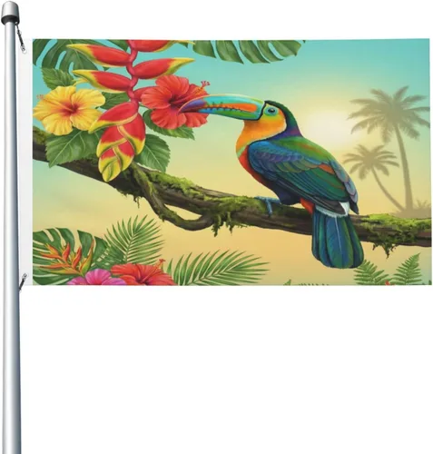 Miniatura 14 de Bandera de playa de verano con piñas divertidas de 3 x 5 pies, bandera decorativa de poliéster duradero para el hogar, al aire libre