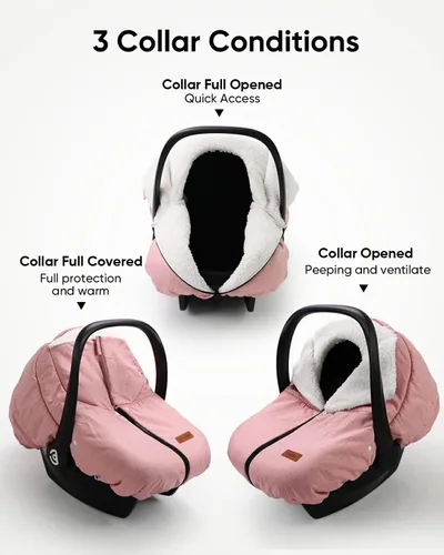 Miniatura 3 de TinlyFinly Funda de Asiento de Coche de Invierno para Asiento de Coche y Silla de Paseo para Bebé, Capota de Asiento de Coche para Clima Frío