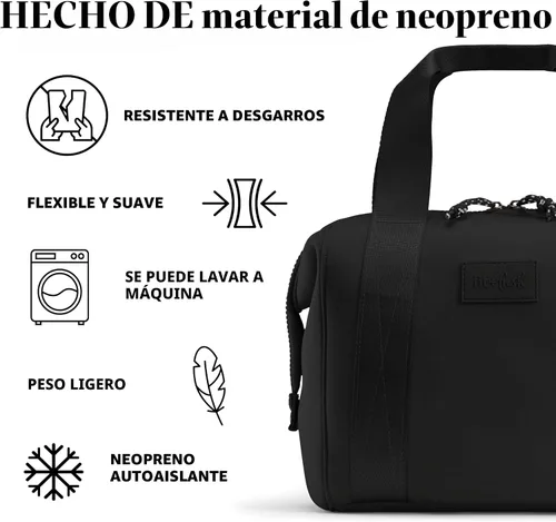 Miniatura 4 de Fit & Fresh Remi - Lonchera de neopreno para mujer, kit de preparación de comidas con recipientes y bolsa de hielo XL, material autoaislante similar