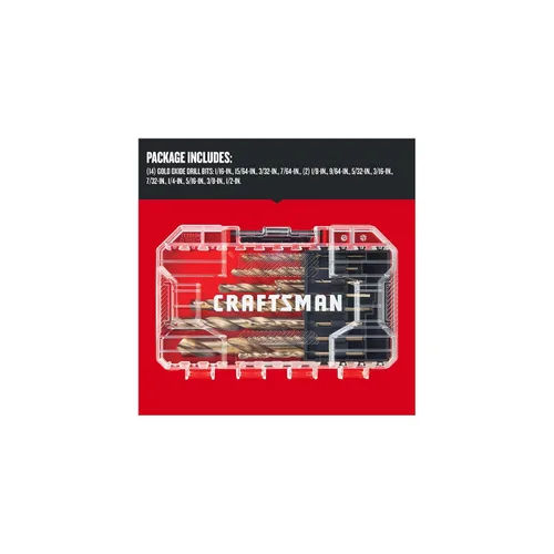 Miniatura 6 de CRAFTSMAN Juego de brocas de óxido de oro de 14 piezas para madera, plástico o metal (CMAM2214)