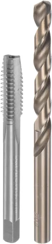 Miniatura 46 de uxcell Juego de grifos y brocas, M12 x 1.25 H2 rectos, fresadora de roscas para máquina de flauta recta, 0.413 in de acero cobalto M35 de alta
