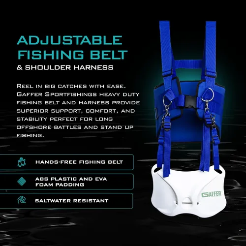 Miniatura 2 de GAFFER SPORTFISHING Arnés de hombro para cinturón de pesca, soporte de caña de lucha contra peces en alta mar Arnés de hombro - Azul