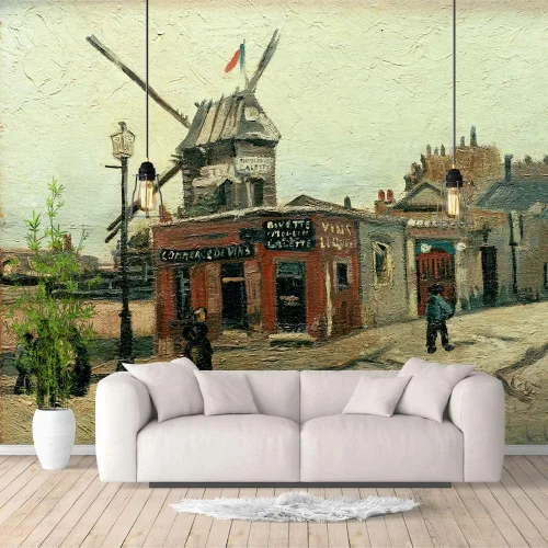 Miniatura 27 de IDEA4WALL Murales de pared para dormitorio, noche estrellada de Van Gogh, pinturas famosas, papel tapiz extraíble grande, calcomanías de pared