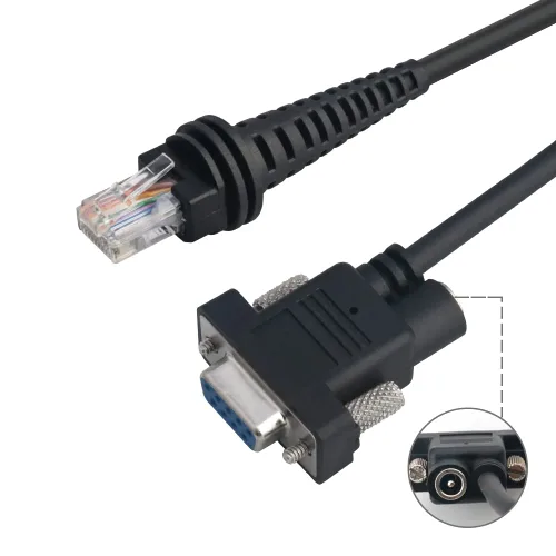 Miniatura 2 de VOTTAN Cable serie para escáner de código de barras (señales +/-5V) en espiral RS232 DB9 Cable hembra compatible con Honeywell 1900 Series 1952G-HD