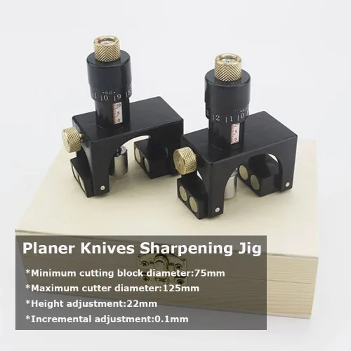 Miniatura 3 de 2 piezas de plantilla de ajuste de cuchillo cepillador, plantilla magnética de ajuste de hoja de cepillado con estuche de transporte de madera