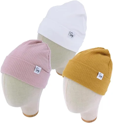 Miniatura 219 de Gorro de punto para recién nacido, para niños y niñas, con forro de satén sedoso, gorro para niños pequeños