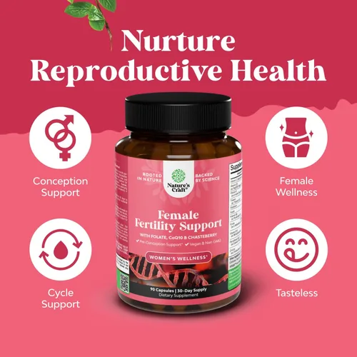 Miniatura 5 de Natures Craft Suplementos de fertilidad para mujeres con inositol y ácido fólico - Vitaminas previas a la concepción para mujeres para el equilibrio