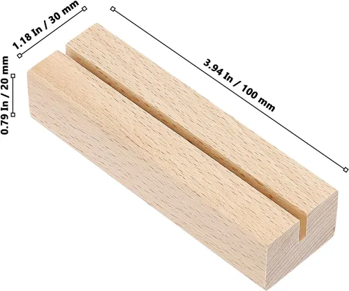 Miniatura 2 de 30 tarjeteros de madera, tarjetero de madera para menú, para bodas, fiestas, eventos, decoración, 3.94 x 1.18 x 0.79 pulgadas