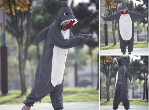 Miniatura 2 de WOTOGOLD pijamas disfraz en forma de tiburón para adulto, ideal para Cosplay