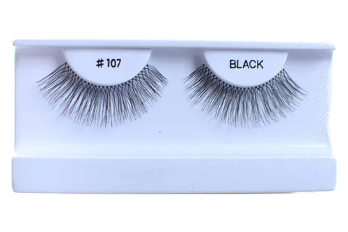 Miniatura 10 de 100 pares de pestañas postizas 100% cabello humano negro natural #747S Negro-747S