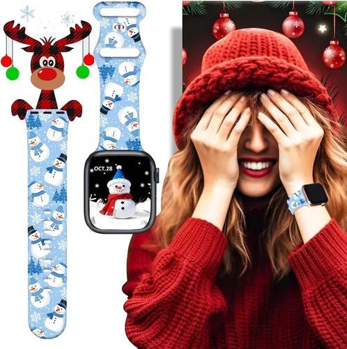 Miniatura 7 de Bandas de reloj de vacaciones compatibles con Apple Watch para mujeres y hombres de 38mm 40mm 41mm 42mm 44mm 45mm 46mm 49mm, para iPhone, iWatch