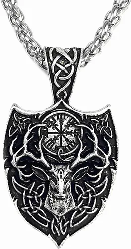 Leprato Collar vikingo nórdico, amuleto de runa vikinga nórdica, dije de amuleto vikingo, regalo de joyería para hombres y mujeres