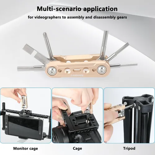 Miniatura 2 de CAMVATE Kit de herramientas múltiples plegables 6 en 1 (oro)-3803