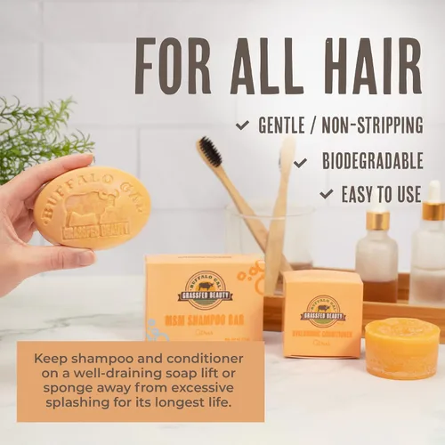Miniatura 6 de MSM Barra de champú + barra de acondicionador de cabello hialurónico, champú y acondicionador de barra sólida para el crecimiento del cabello, sin