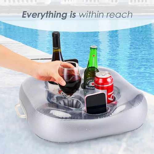 Miniatura 4 de Soporte para bebidas, flotador de bebida para fiesta en la playa, accesorios para piscina y bañera de hidromasaje con gran capacidad multiusos