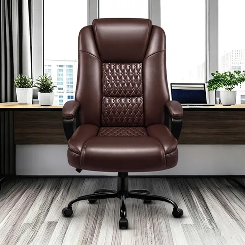 Miniatura 8 de OFIKA Silla de Oficina para el Hogar, Silla Grande y Alta de 400 LBS Diseño de Servicio Pesado, Cojín Ergonómico de Respaldo Alto Soporte Lumbar
