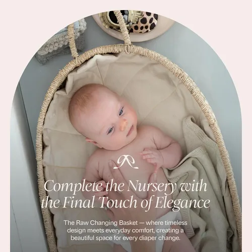 Miniatura 9 de BEBE BASK Organizador Premium de Pañales para Bebé - Cesta de Hierba Marina Hecha por Artesanos con Divisor de Algodón - Cesta Organizadora