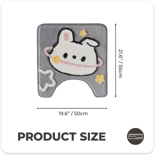 Miniatura 2 de Bonito tapete para inodoro en forma de U, de microfibra ultra suave, antideslizante, absorbente de agua, lavable a máquina, tapete de ducha de 20 x