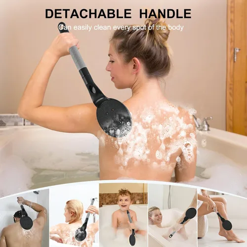 Miniatura 3 de Depurador de espalda antideslizante para ducha, cepillo de baño desmontable de 21.7 pulgadas para ducha, exfoliante de espalda, exfoliación y salud