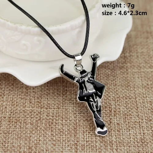 Miniatura 2 de Collar con dije de rey bailarín chapado en plata de ley 925 "Michael Jackson", Metal