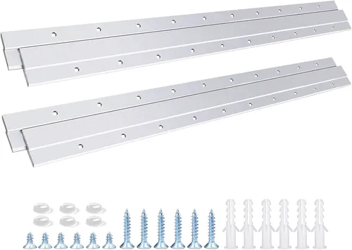 Miniatura 14 de Colgador de Cuadros con Riel Francés, Colgador Z de Aluminio Sistema de Montaje en Pared Entrelazado Kit de Herrajes Clips Z para Colgar Cuadros