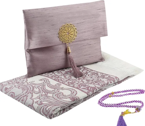 Miniatura 11 de Prien Alfombra de oración musulmana con Tasbih y bolsa portátil, regalo musulmán para mujeres y hombres, caja islámica Mubarak, juego de regalos