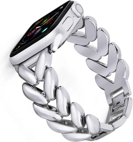 Miniatura 11 de VISOOM Bracelet Compatible for Series 11/10/9/8/se Apple Watch Band 46/45/44/42/41/40/38mm Series 7/SE Women Dressy Luxury Wristband Jewelry Metal