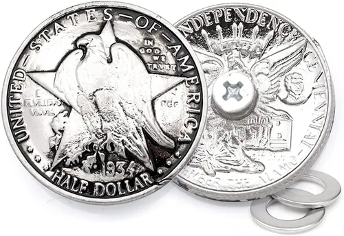 Miniatura 2 de CRAFTMEMORE 2 juegos de moneda de dólar de águila de 1 pulgada, cierres a presión para anillo, botón a presión, billetera con cierre decorativo