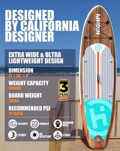 Miniatura 2 de Inflatable Stand Up Paddle Board for Youth and Adults – Wide Sup with Premium Accessories, Blow Up Paddleboard for Surfing, Fishing, Yoga & More