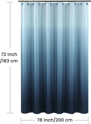 Miniatura 82 de Cortinas de Ducha Negras, Cortinas de Ducha de Poliéster Impermeable con Rayas Horizontales Degradadas en Blanco y Negro Modernas para Baño, 72x72