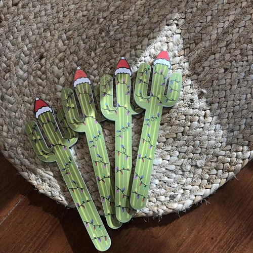 Miniatura 3 de Limas de uñas de 7 pulgadas (4 unids/lote) lima de uñas de doble cara Juego de tablero de esmeril para regalo (sombrero de Santa cactus)