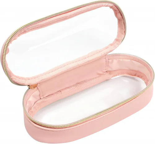 Miniatura 22 de Bolsa de maquillaje transparente pequeña, aprobada por la TSA, bolsa de aseo portátil con cremallera, bolsa de viaje para cosméticos, estuche Rosa
