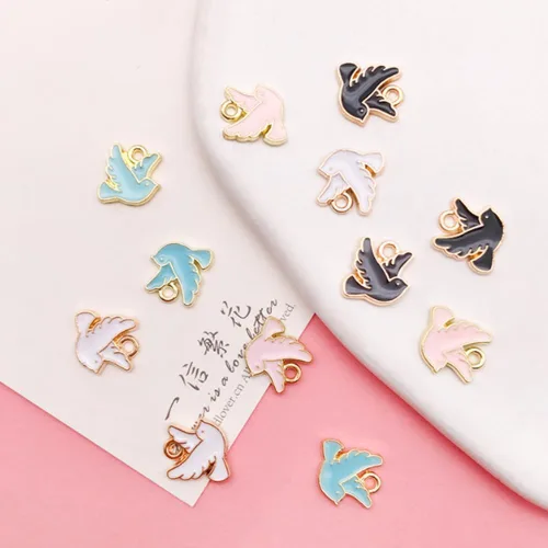 Miniatura 7 de Collar con dijes para paloma, accesorios para palomas, pájaros, accesorios para bricolaje, 50 piezas de manualidades de palomas para hacer joyas