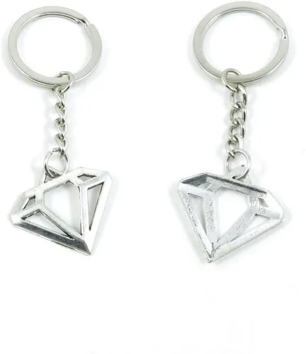 1 X Llavero Llavero Llavero Cadena Joyería Hallazgos L1CY4 Forma De Diamante