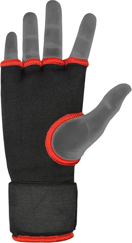 Miniatura 7 de HUNTER - Guantes interiores acolchados con gel y vendas de mano para boxeo, vendas elásticas de entrenamiento rápido para hombres y mujeres, Negro