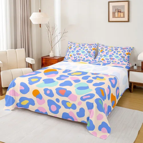Miniatura 28 de Erosebridal Juego de sábanas para niñas, color rosa, con estampado de animales, tamaño individual, para niños, adolescentes, coloridas sábanas