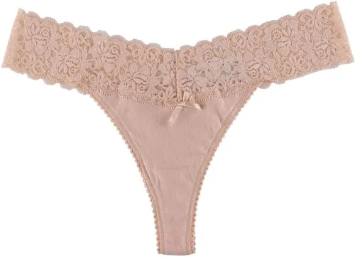 Miniatura 2 de Tangas de algodón para mujer, variedad de tangas con ribete de encaje, paquete de 10 unidades de calzones tangas