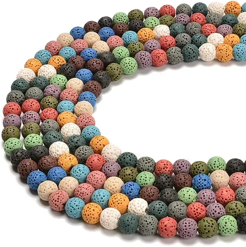 Miniatura 27 de Cuentas sueltas de jade azul teñido natural de 6 mm, cuentas redondas lisas, aproximadamente 15.5 pulgadas, para hacer pulseras y collares de Jade