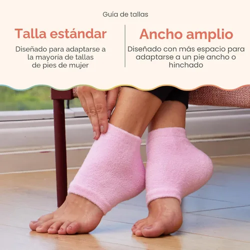 Miniatura 7 de ZenToes Calcetines de talón hidratante, 2 pares de calcetines de spa con forro de gel para curar y tratar talones secos y agrietados mientras Rosa