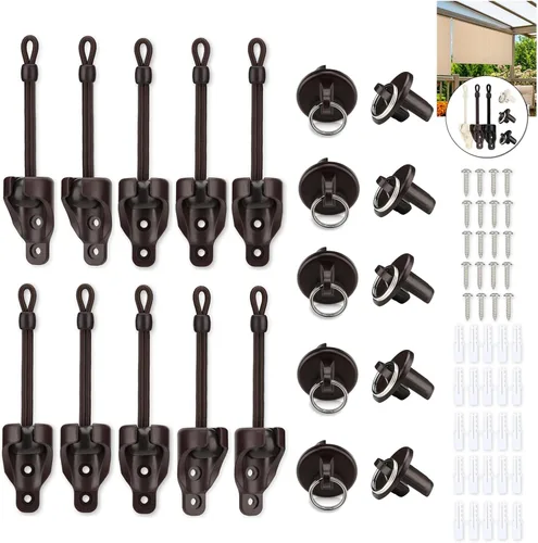 Miniatura 14 de Coolaroo - Piezas de repuesto para atar sombra y tapa de extremo con kit de anillo, resistencia a la intemperie, compatible con persianas