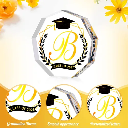 Miniatura 2 de Maitys Regalo de graduación 2024 con monograma, inicial, acrílico, inspirador, recuerdo inspirador y pisapapeles para clase de 2024, regalo