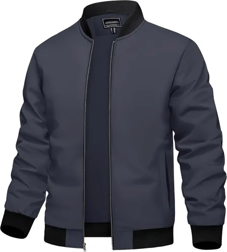 Miniatura 17 de TACVASEN Chaqueta Ligera para Hombre Chaqueta Bomber de Primavera Otoño Rompevientos Abrigos Casuales Elegantes con Bolsillos