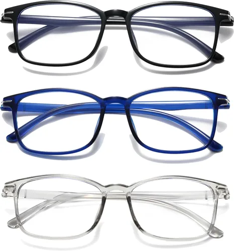 Gafas de lectura para hombres/mujeres, 3 pares de anteojos, lectores de luz azul, anteojos de computadora, lectores de computadora