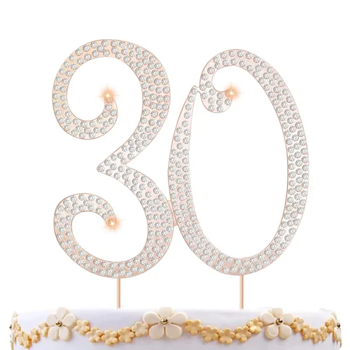 Miniatura 17 de Decoraciones de 60 cumpleaños para mujer, decoración para pastel de 60 años, decoración de pastel de 60 cumpleaños con diamantes de imitación 60