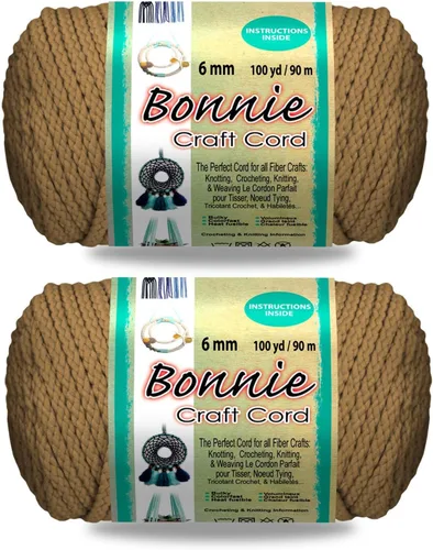 Miniatura 15 de Pepperell Bonnie Cordón de macramé trenzado 6mm x 100 yardas Rojo (Paquete de 2 valores) Cordón de polipropileno trenzado para manualidades DIY