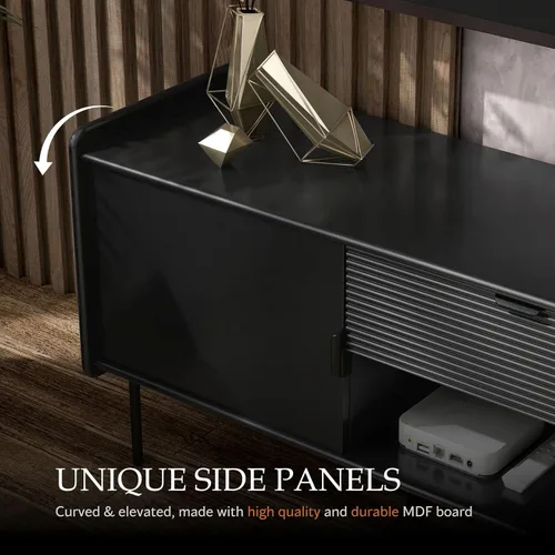Miniatura 9 de Furniture of America Marcelline - Mueble moderno de TV de 60 pulgadas con estantes y cajón, centro de entretenimiento para televisión de 60 Negro