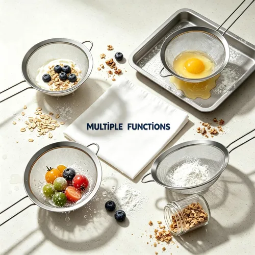 Miniatura 3 de Anaeat - Coladores de malla fina: tamiz colador de acero inoxidable de alta calidad, con malla duradera y mango resistente, excelente para tamizar