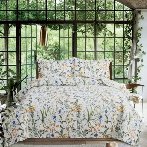 Miniatura 11 de Juego de colcha de tamaño King, colcha floral King, juego de ropa de cama de verano, colcha ligera, colcha floral, colcha reversible, ropa de cama