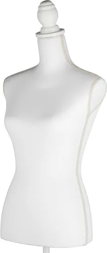 Miniatura 3 de Forma de vestido de cuerpo de torso de maniquí femenino blanco con soporte de trípode ajustable para exhibición de joyas de vestir